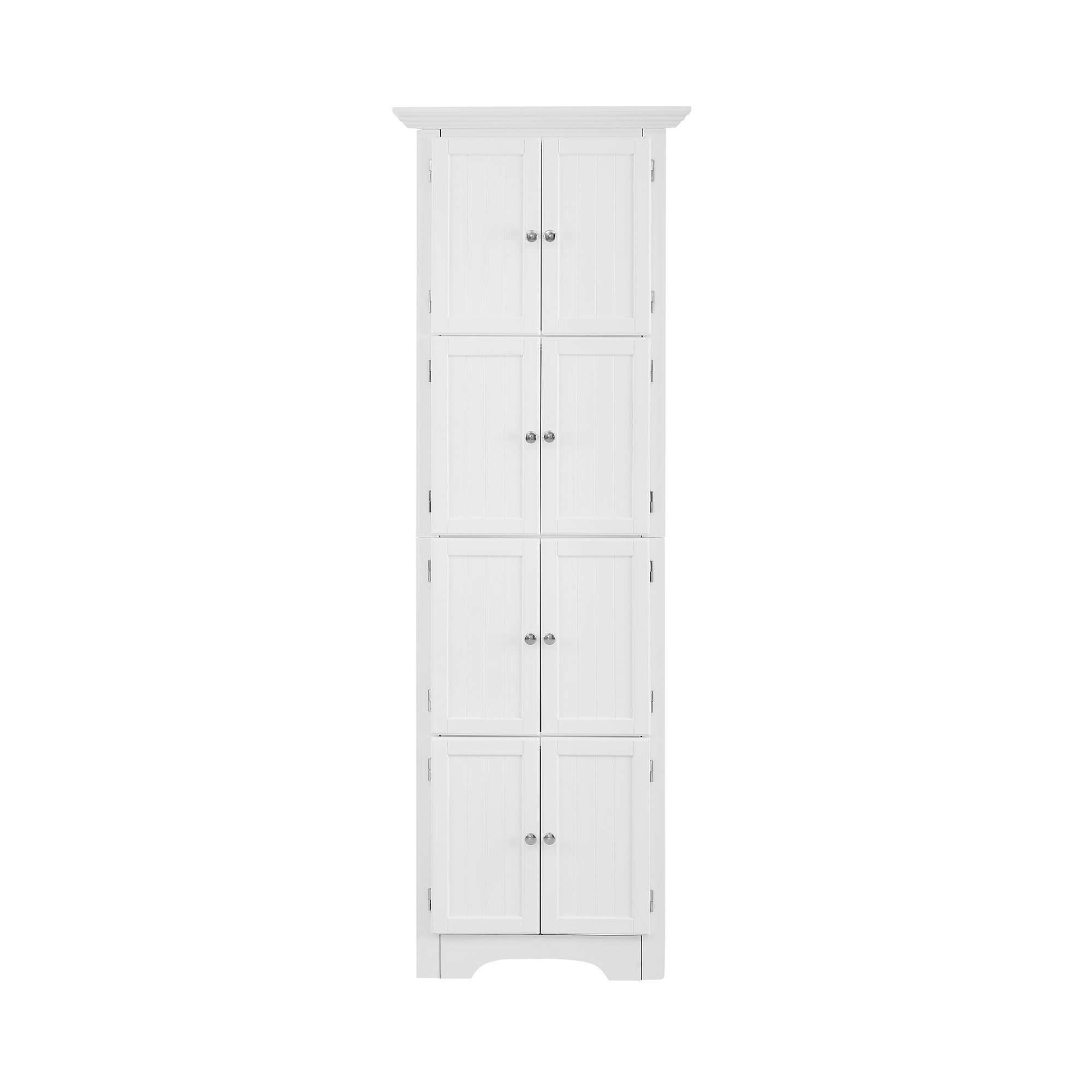 Tall Storage Cabinet With Doors And 4 Shelves For Living Room, Kitchen, Office, Bedroom, Bathroom, Modern