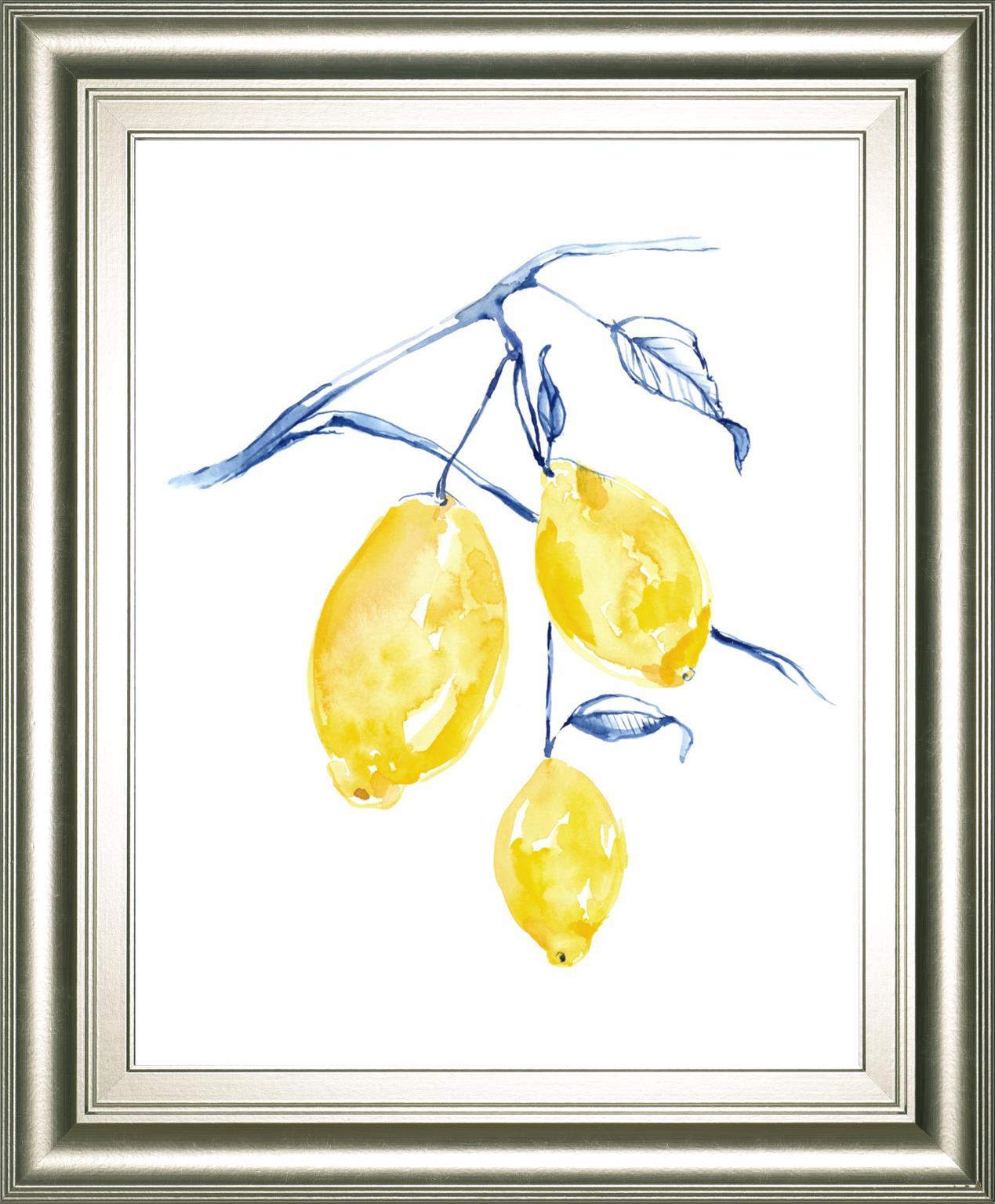 22x26 Watercolor Lemons I By Jennifer Goldberger - Yellow