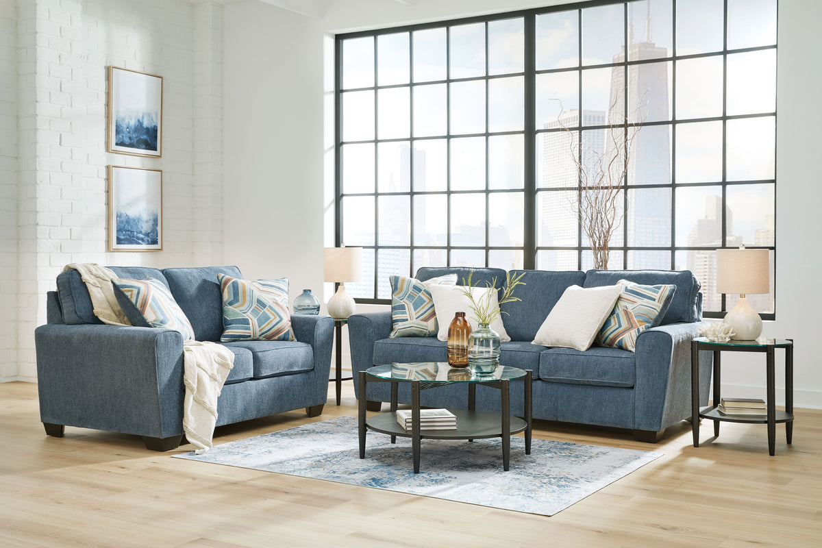 Cashton - Living Room Set Blue 2 Pc. Sofa, Loveseat by Signature Design by Ashley® | Bel Furniture