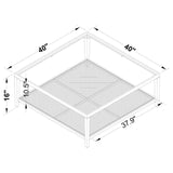 Amherst - Glass Top Metal with Cane Shelf Table by Coaster Fine Furniture | Bel Furniture