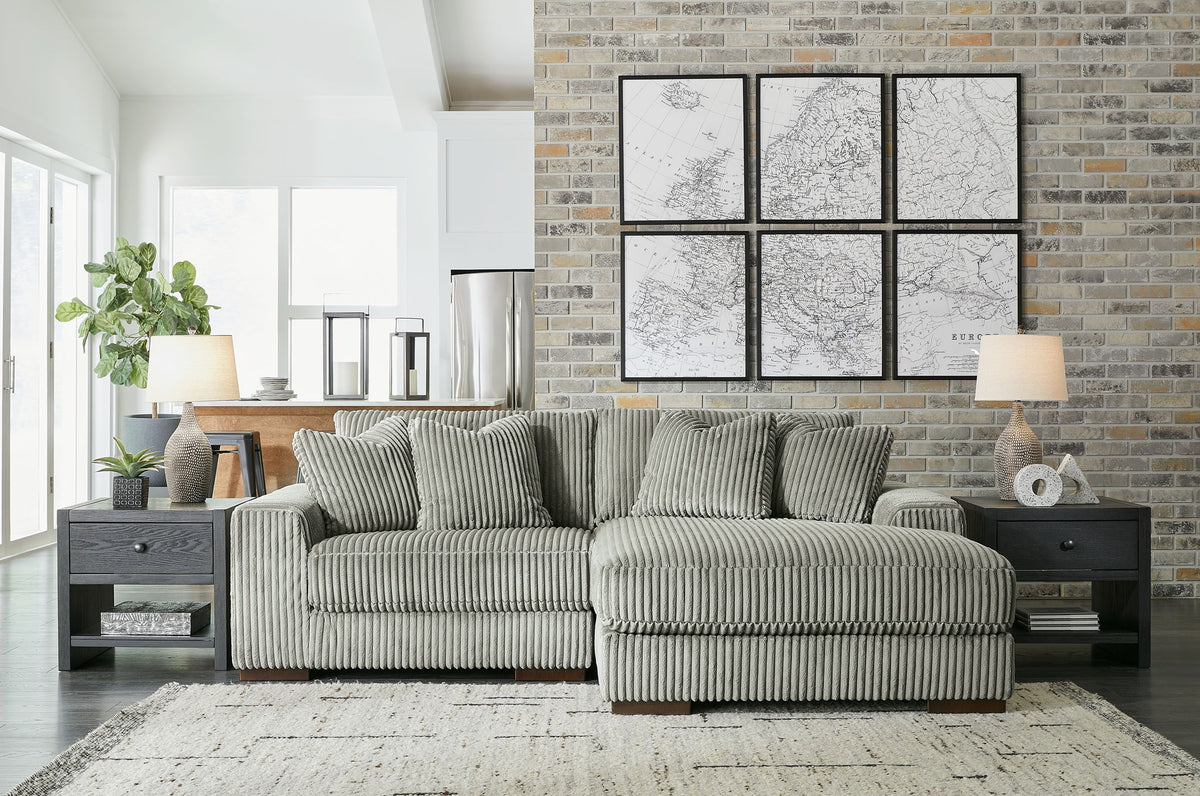 Lindyn - Sectional Pearl Silver 2 Pc. Left Arm Facing Corner Chair Sectional by Signature Design by Ashley® | Bel Furniture
