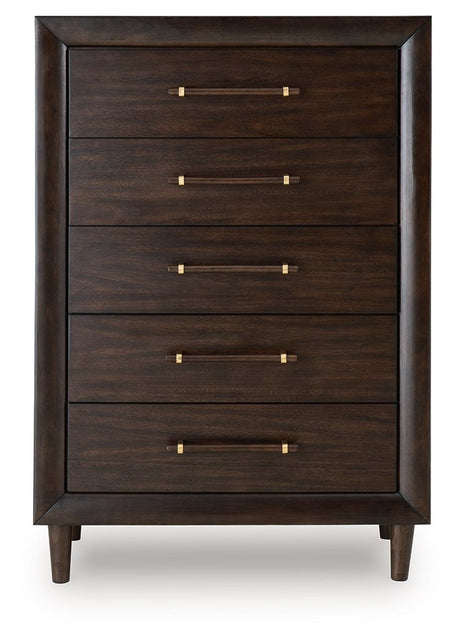 Dantenton - Five Drawer Chest - Merlot - view 4