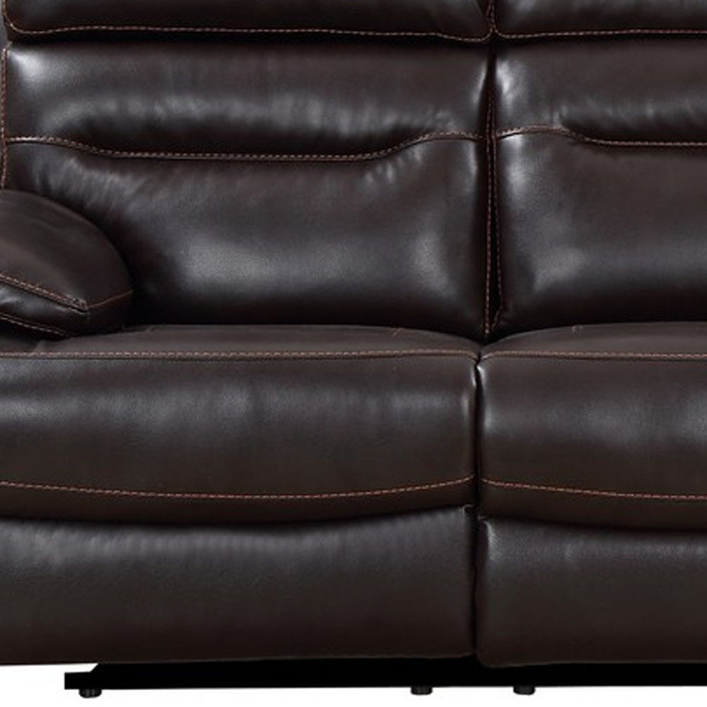 Black Legs Sofa Faux Leather - Brown