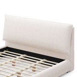 Upholstered Platform Bed Frame With Oversized Plush Pillow Headboard