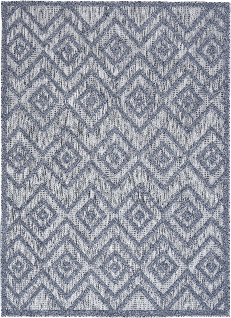 5' X 7' Argyle Indoor / Outdoor Area Rug - Denim Blue