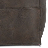 Sheffield - Square Pouf - Distressed Dark Brown by Simpli-Home | Bel Furniture