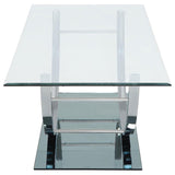 Danville - Rectangular U-Shaped Glass Top Table by CoasterEssence | Bel Furniture