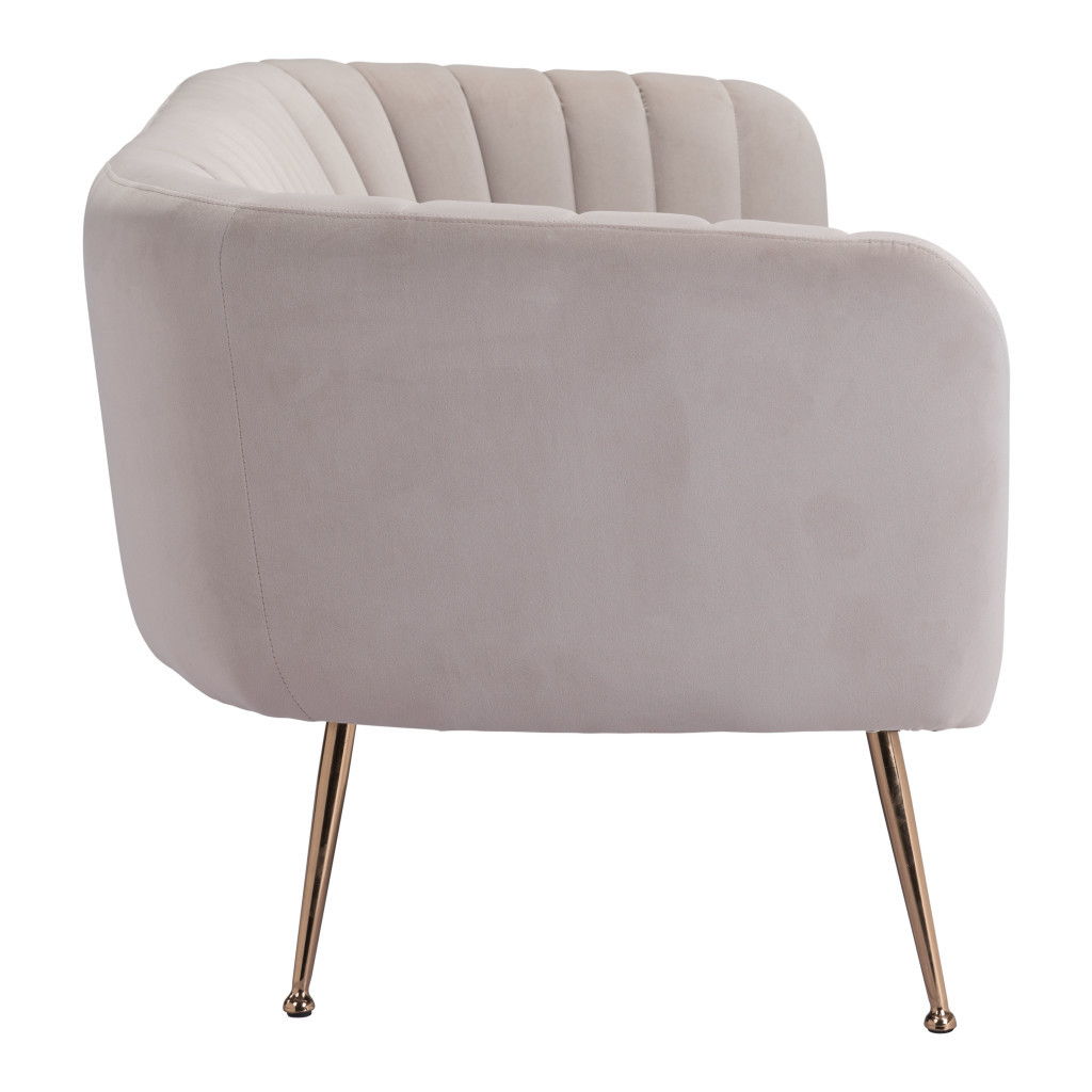 Polyester Sofa With Gold Legs - Beige