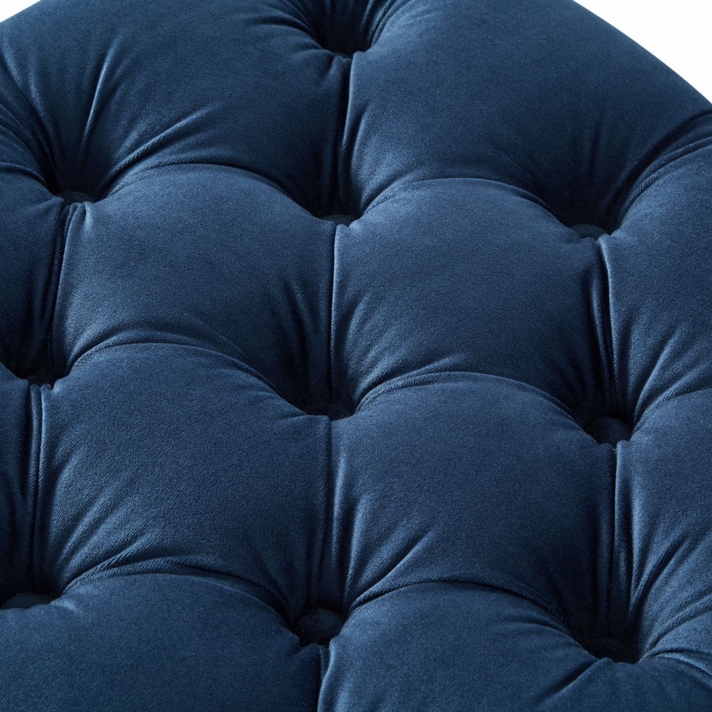 Velvet Tufted Storage - Navy Blue / Black