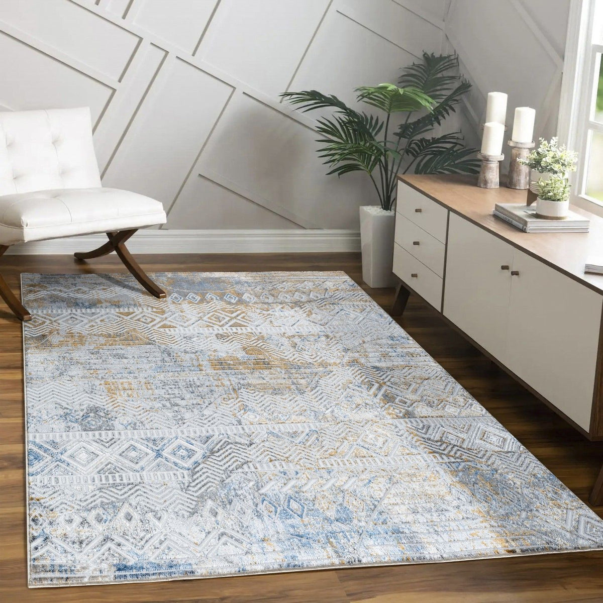 Legacy - 5'3" X 7' Area Rug - Multi / White by Icona Home Decor | Bel Furniture