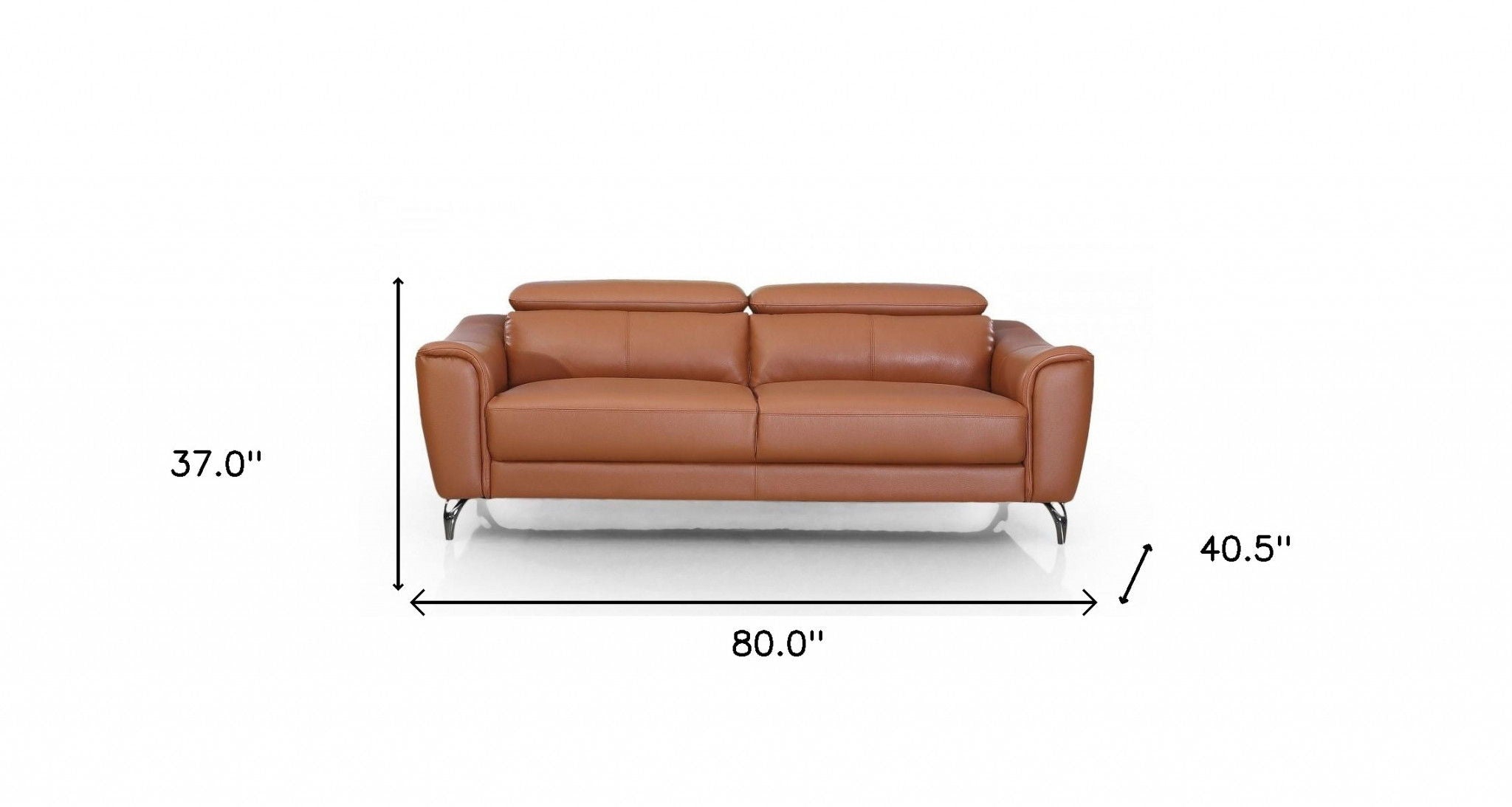 Urban Leather Adjustable Headrest Sofa - Brown