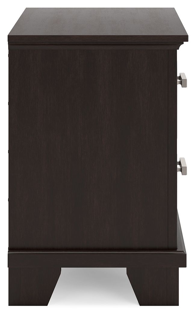 Covetown - Dark Brown - Two Drawer Night Stand by Signature Design by Ashley® | Bel Furniture