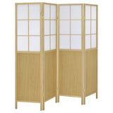 Edwards - 4-Panel Room Divider Folding Shoji Screen - Natural by Coaster Fine Furniture | Bel Furniture