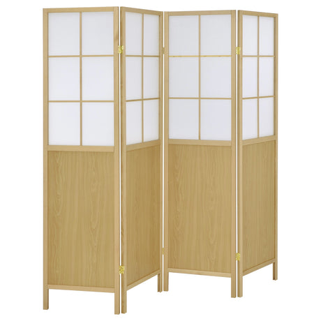 Edwards - 4-Panel Room Divider Folding Shoji Screen - Natural by Coaster Fine Furniture | Bel Furniture