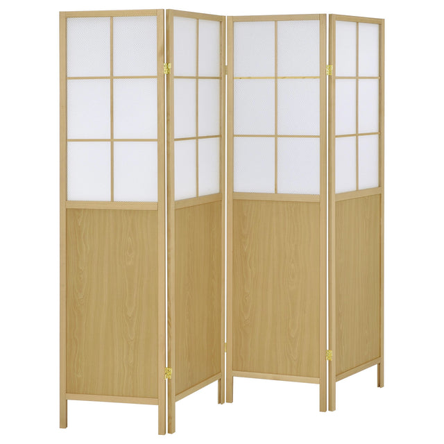 Edwards - 4-Panel Room Divider Folding Shoji Screen - Natural by Coaster Fine Furniture | Bel Furniture