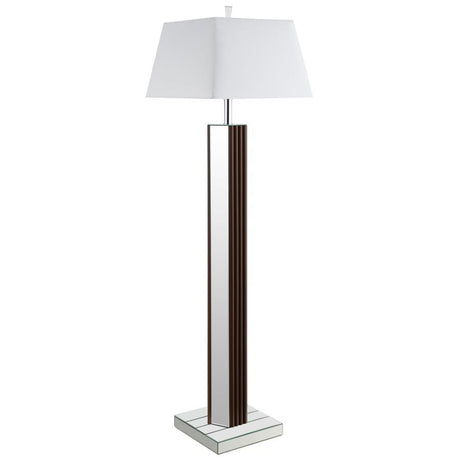 Elena - Square Tapered Mirrored Lamp Dark Brown Floor Lamps by Coaster Fine Furniture | Bel Furniture