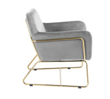 Keira - Velvet Accent Chair With Metal Base by Lilola Home | Bel Furniture
