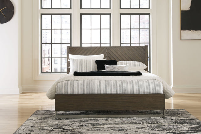 Arkenton - Panel Bed Dark Brown by Ashley® | Bel Furniture