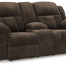 Frohn - Dbl Reclining Loveseat With Console Dark Brown by Signature Design by Ashley® | Bel Furniture