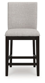 Neymorton - 5 Pc. - Rectangular Dining Room Counter Table, 4 Barstools - Dark Grayish Brown