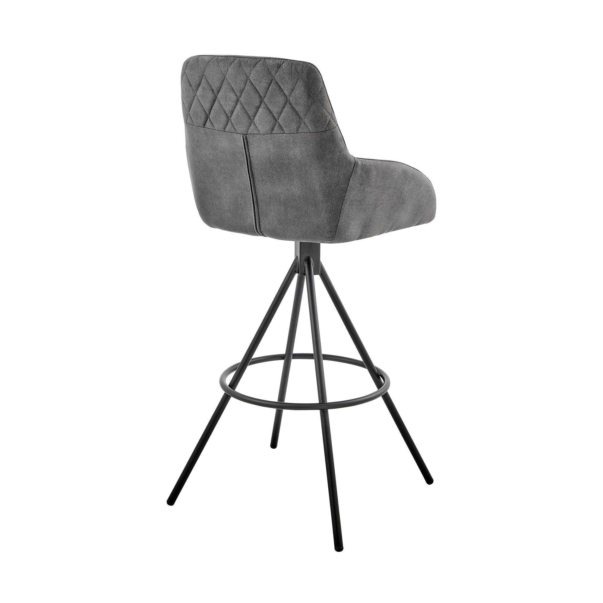 41" Iron Bar Height Bar Chair - Charcoal / Black