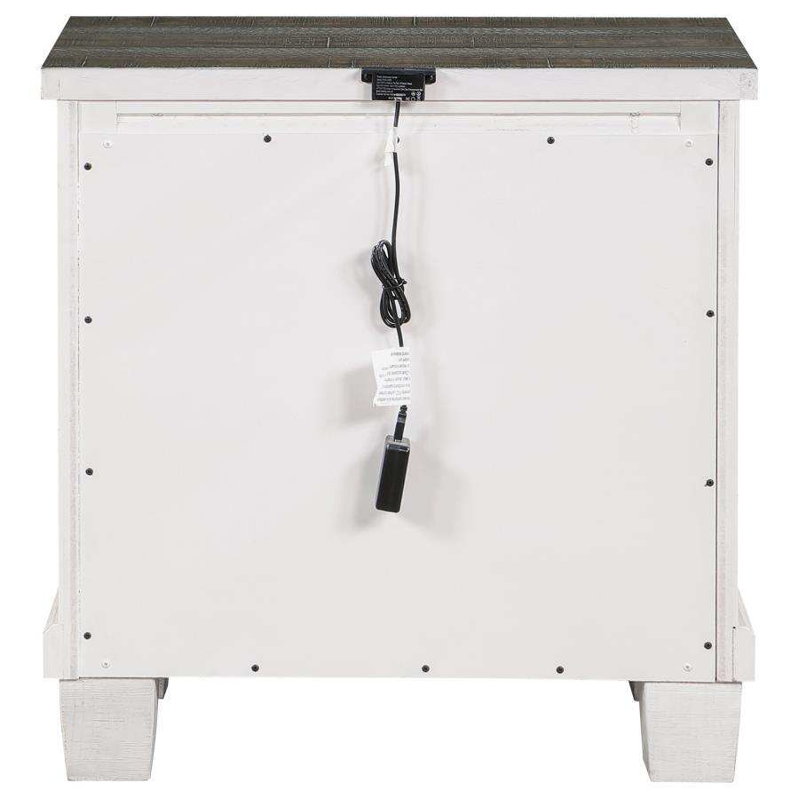 Lilith - 2-Drawer Nightstand - Distressed White