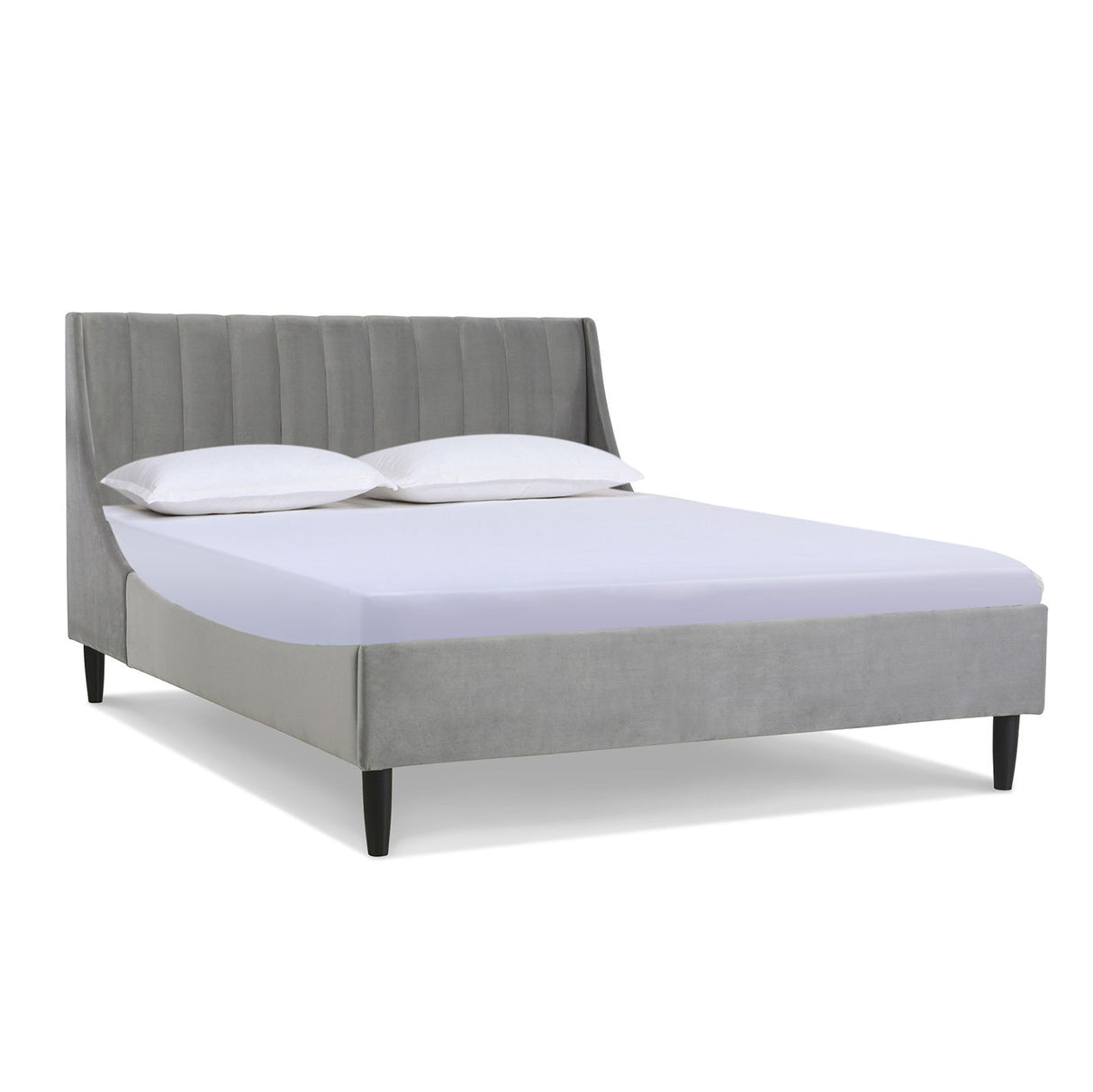 Aspen - Vertical Tufted Modern Headboard Platform Bed Set by Jennifer Taylor Home | Bel Furniture