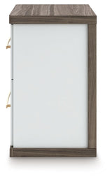 Kendanport - Two Drawer Night Stand - Brown / White