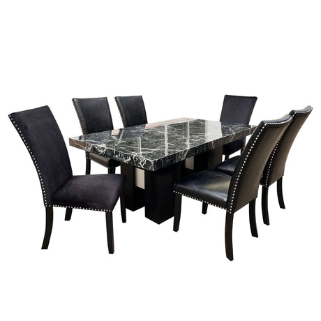 Jhoanna - 5 Pieces Dining Table Set - Black - view 5