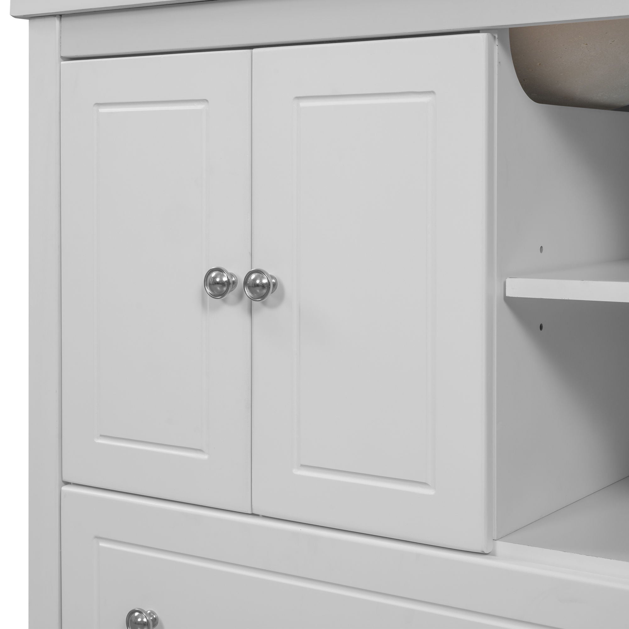 Bathroom Vanity Base Only, Solid Wood Frame, Bathroom Storage Cabinet With Doors And Drawers