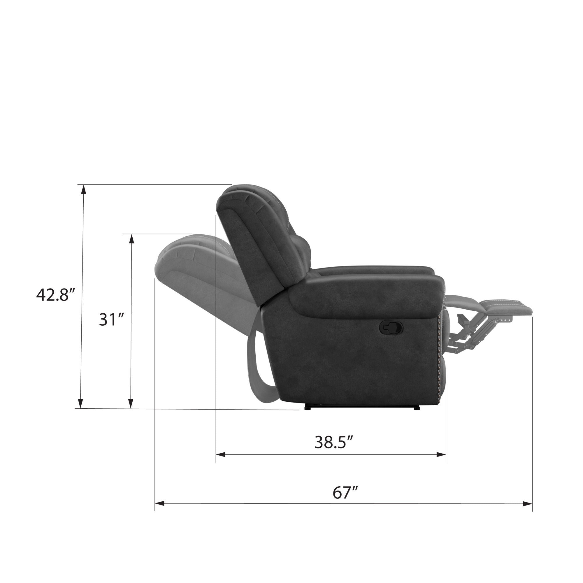 Ferrar - Gliding Recliner - Gray