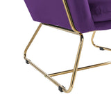 Keira - Velvet Accent Chair With Metal Base by Lilola Home | Bel Furniture