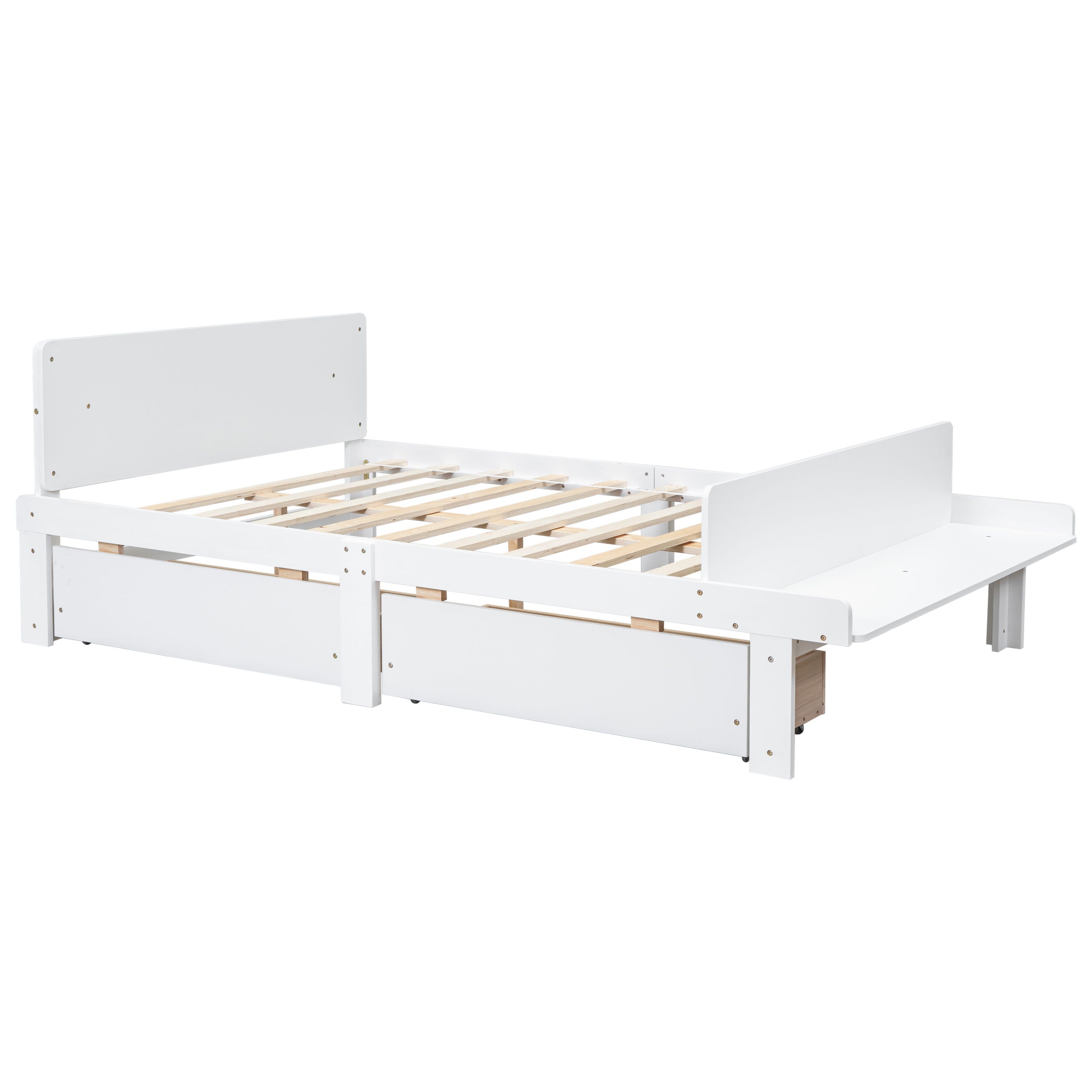 Bed With Footboard Bench, 2 Drawers