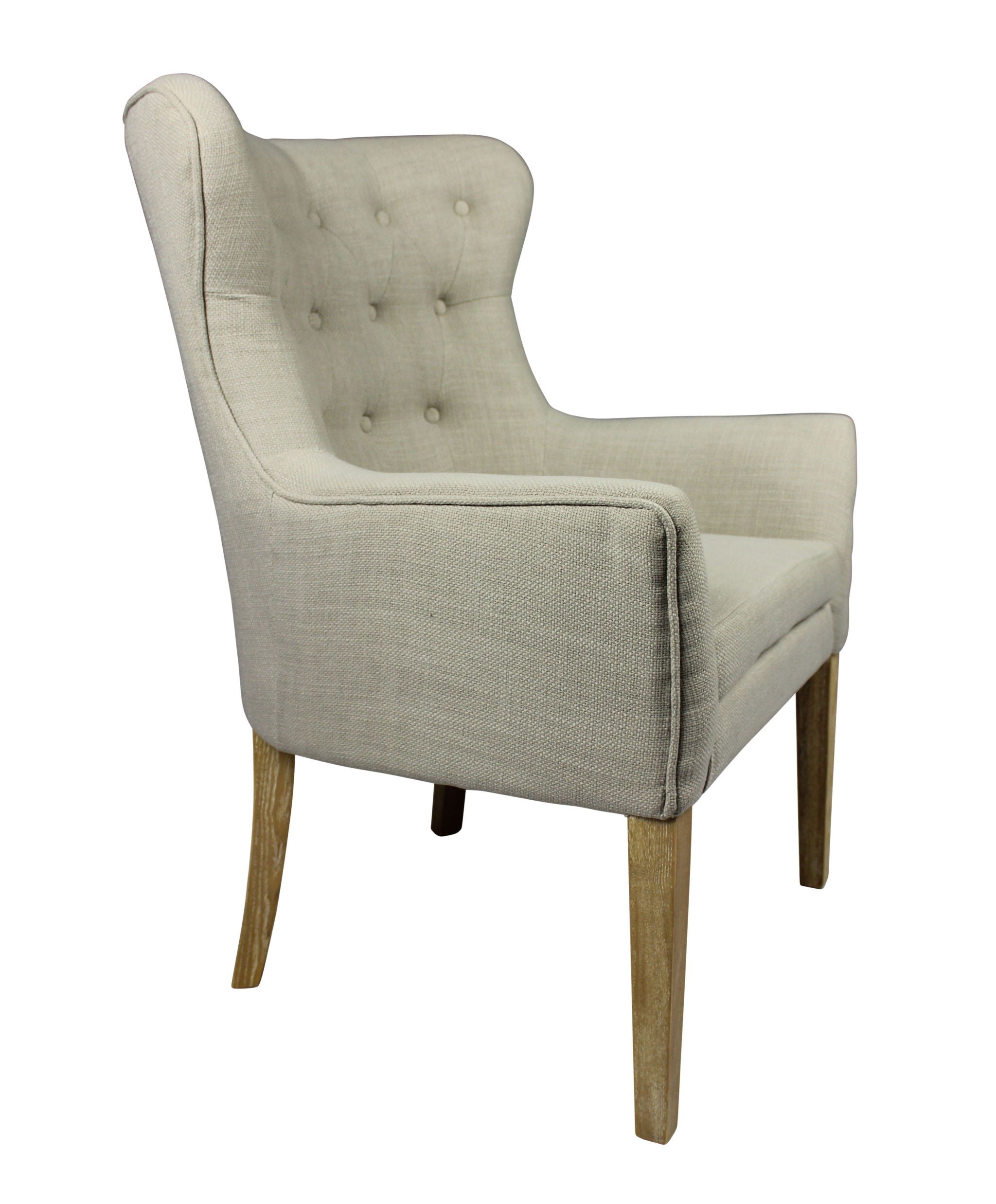 Natural Tufted Arm Chair - Taupe