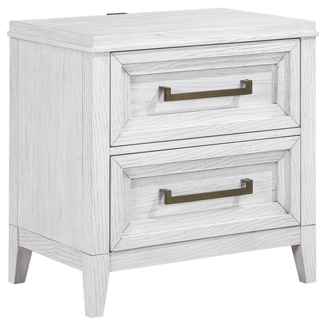 Marielle - 2-Drawer Nightstand Bedside Table - Distressed White by CoasterEveryday | Bel Furniture