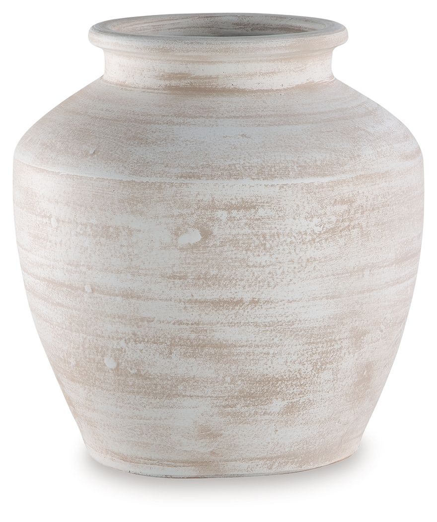 Meadie - 12" Vase White 11"W x 11"D x 13"H by Signature Design by Ashley® | Bel Furniture