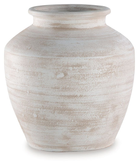 Meadie - 12" Vase White 11"W x 11"D x 13"H by Signature Design by Ashley® | Bel Furniture