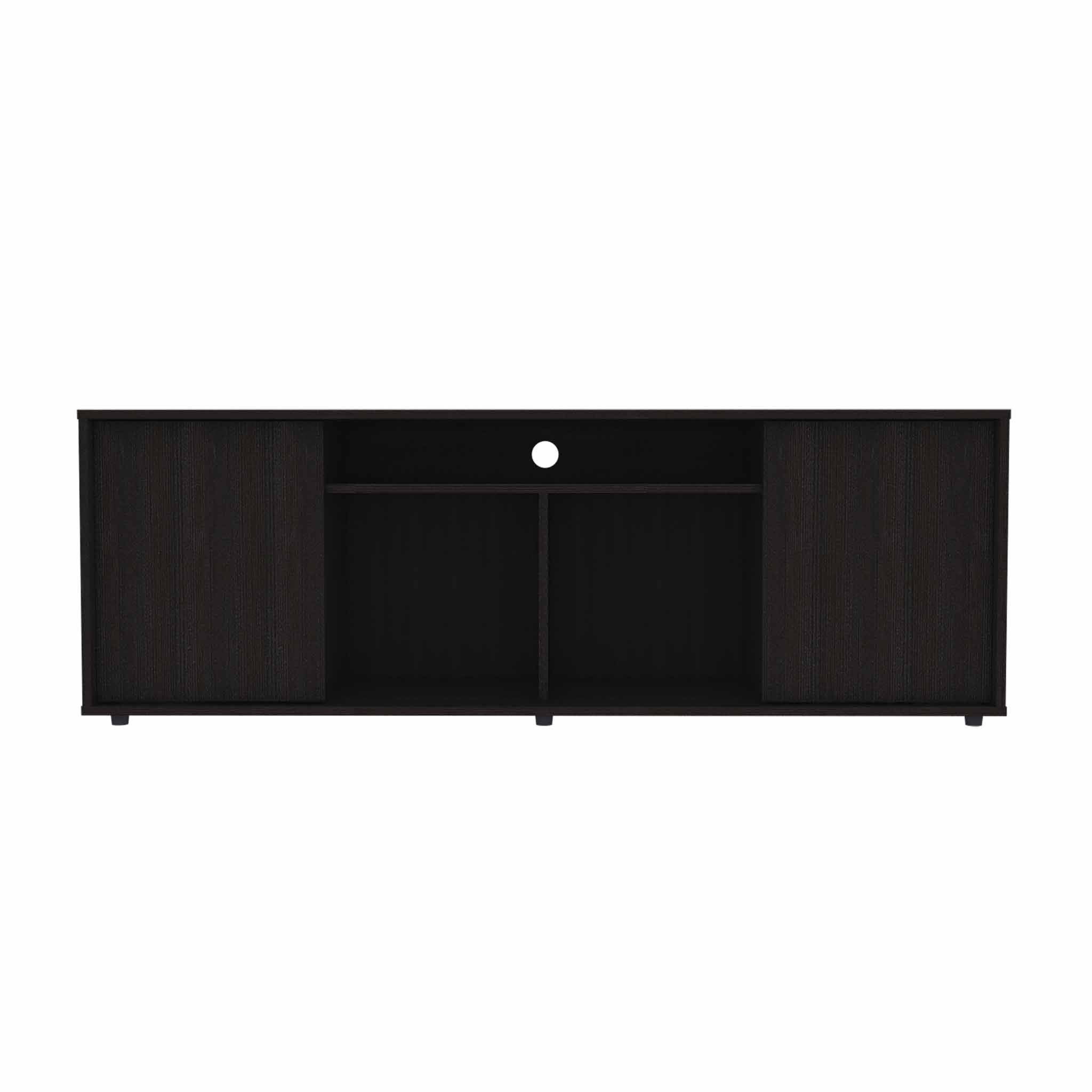 Tv Stand Media Center With Two Cabinets - Black