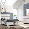 Miranda - Storage Bedroom Set White 4 Pc. Bed, Nightstand, Dresser, Mirror Full by CoasterEveryday | Bel Furniture