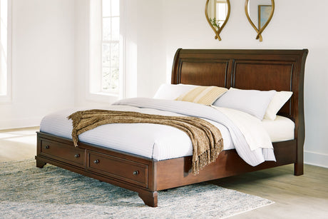 Trellington - Brown - King Sleigh Storage Bed by Signature Design by Ashley® | Bel Furniture