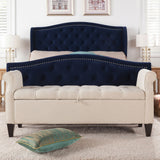 Jacqueline - Tufted Roll Arm Storage Bench by Jennifer Taylor Home | Bel Furniture