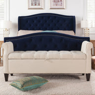 Jacqueline - Tufted Roll Arm Storage Bench by Jennifer Taylor Home | Bel Furniture