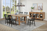 Middleton - Extension Leaf Dining Set Light Brown 7 Pc. Table, 6 Black Chairs by Coaster Fine Furniture | Bel Furniture