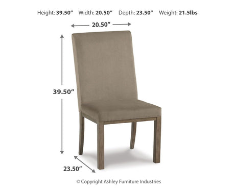 Chrestner - Gray / Brown - Dining UPH Side Chair (Set of 2) by Signature Design by Ashley® | Bel Furniture