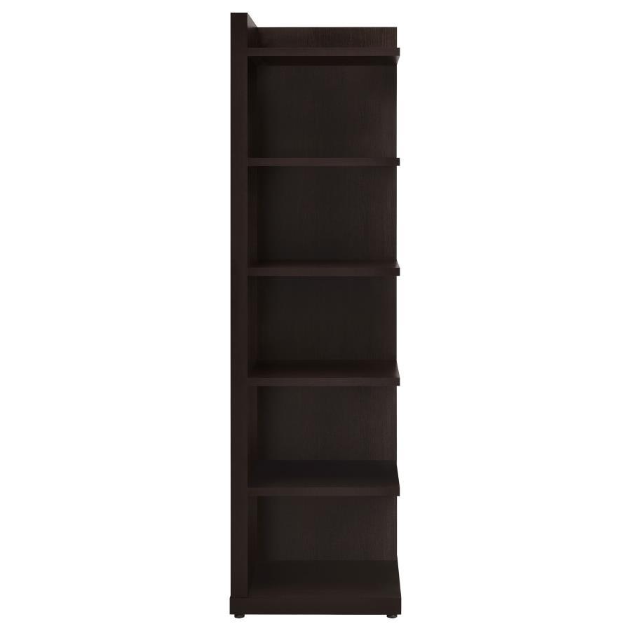 Alder - 6-Shelf Corner Bookcase - Cappuccino