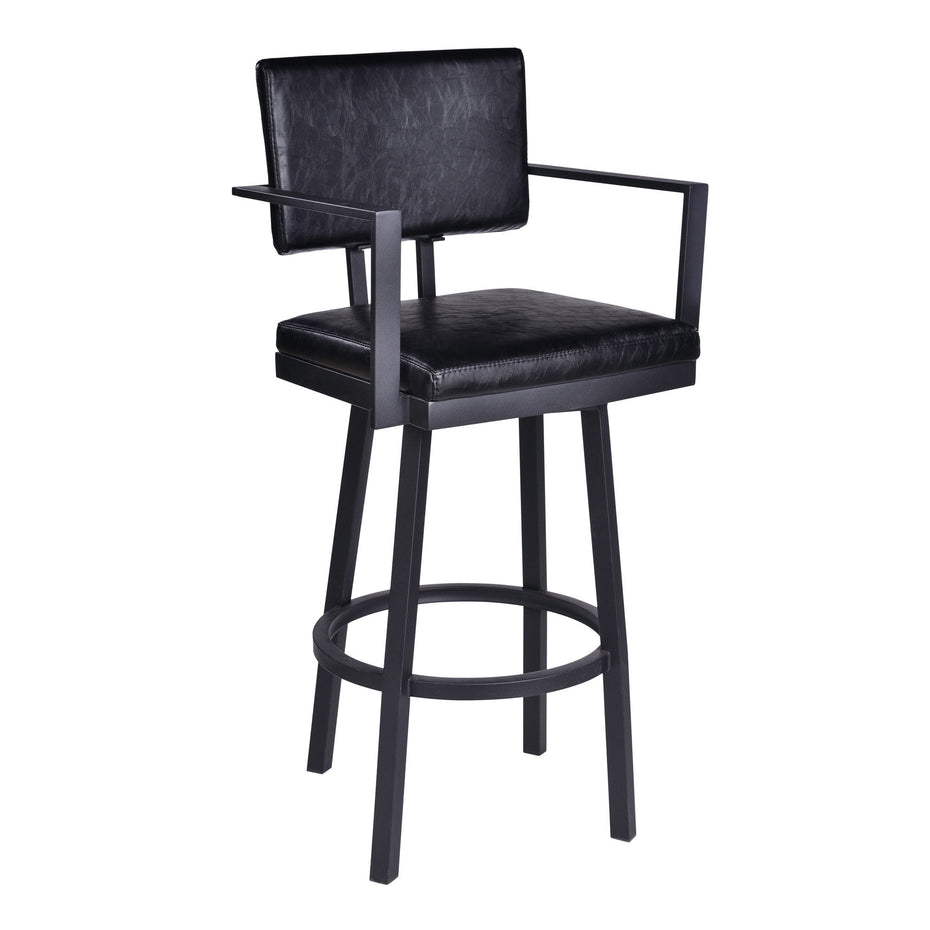 40" Swivel Counter Height Bar Chair - Black