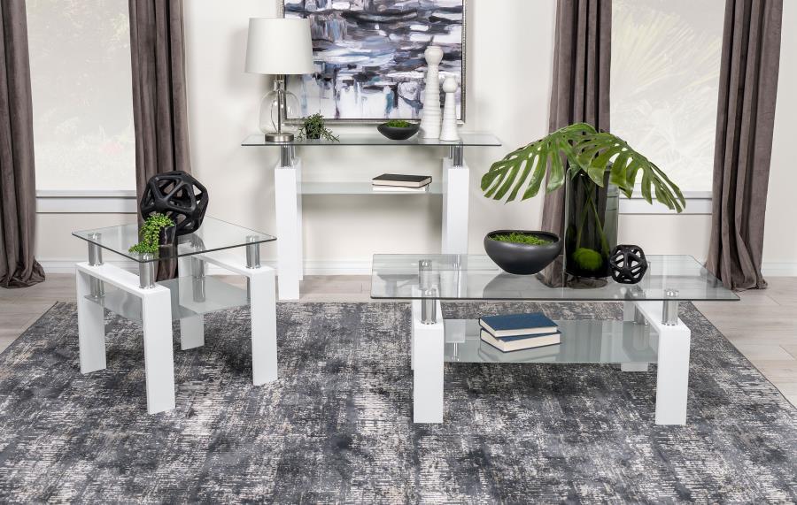 Dyer - 1-Shelf Rectangular Glass Top Table