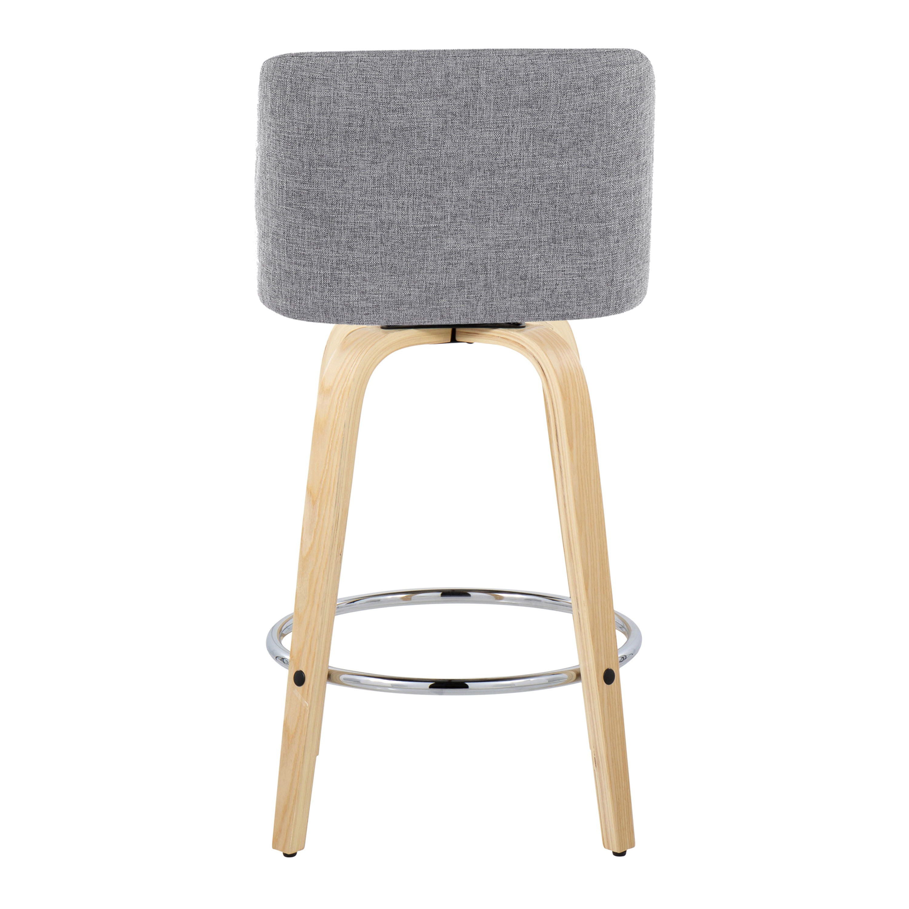 Toriano - Contemporary Fixed-Height Counter Stool With Swivel And Round Footrest (Set of 2)