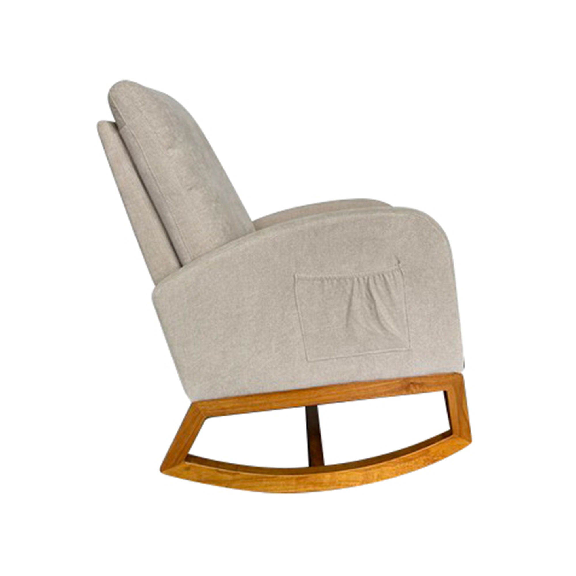 Linen Rocking Chair Accent Chair - Beige