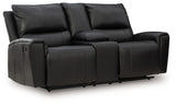 Glossmore - Reclining Loveseat With Console - Black